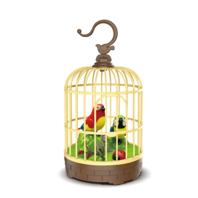  Sensor Singing Bird Cage Red Singing Chirping Bird Toy Simulation Cage with Light & Music