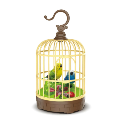  Sensor Singing Bird Cage Yellow Singing Chirping Bird Toy Simulation Cage with Light & Music