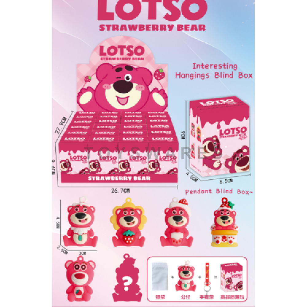 Lotso Bear Keychain – Toy Story Character Bag & Car Accessory