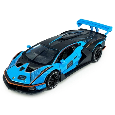 Lamborghini Essenza SCV12 1/32 Diecast Alloy Racing Cars Blue Models For Collection Sound Light Simulation