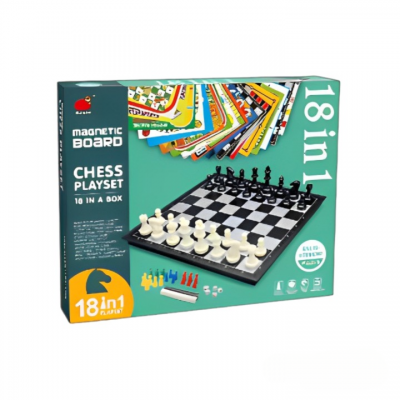 18-in-1 Magnetic Chess Set with 18 Interlocking Game Boards 18-in-1 Magnetic Chess Set with 18 Interlocking Game Boards