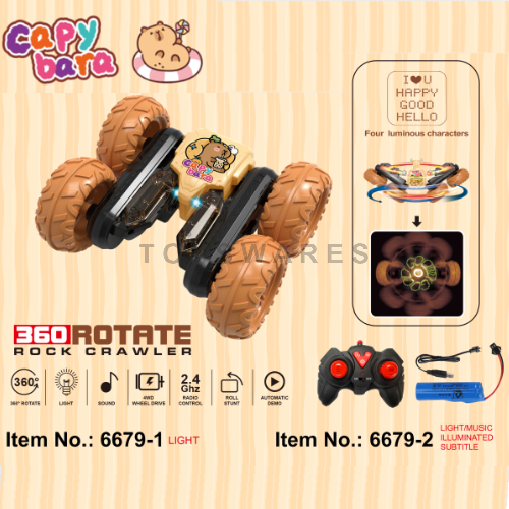 MAINAN Capybara Light Remote Control Stunt Car Remote Control Car Toy