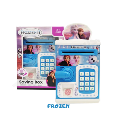 Kids Cartoon Electronic Mini ATM Children Saving Box Fingerprint Lock Birthday Gift