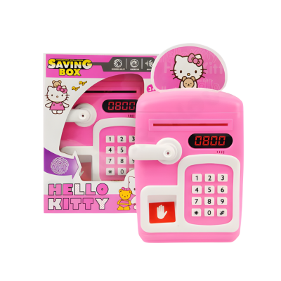 Kids Cartoon Electronic Mini ATM Children Saving Box Fingerprint Lock Birthday Gift