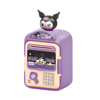 Kids Cartoon Electronic Mini ATM Children Saving Box Fingerprint Lock Birthday Gift