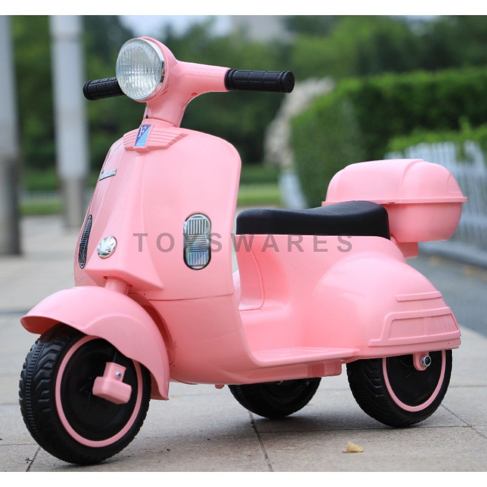 ELECTRIC MINI BIKE KIDS RIDE ON VESPA 6V WITH REMOTE CONTROL LED HEAD