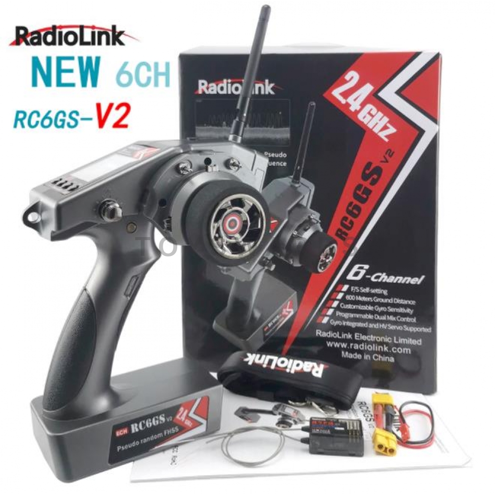 RadioLink 2.4GHz 6 Channel RC6GS Remote Controller R7FG Gyro Receiver For RC Car 