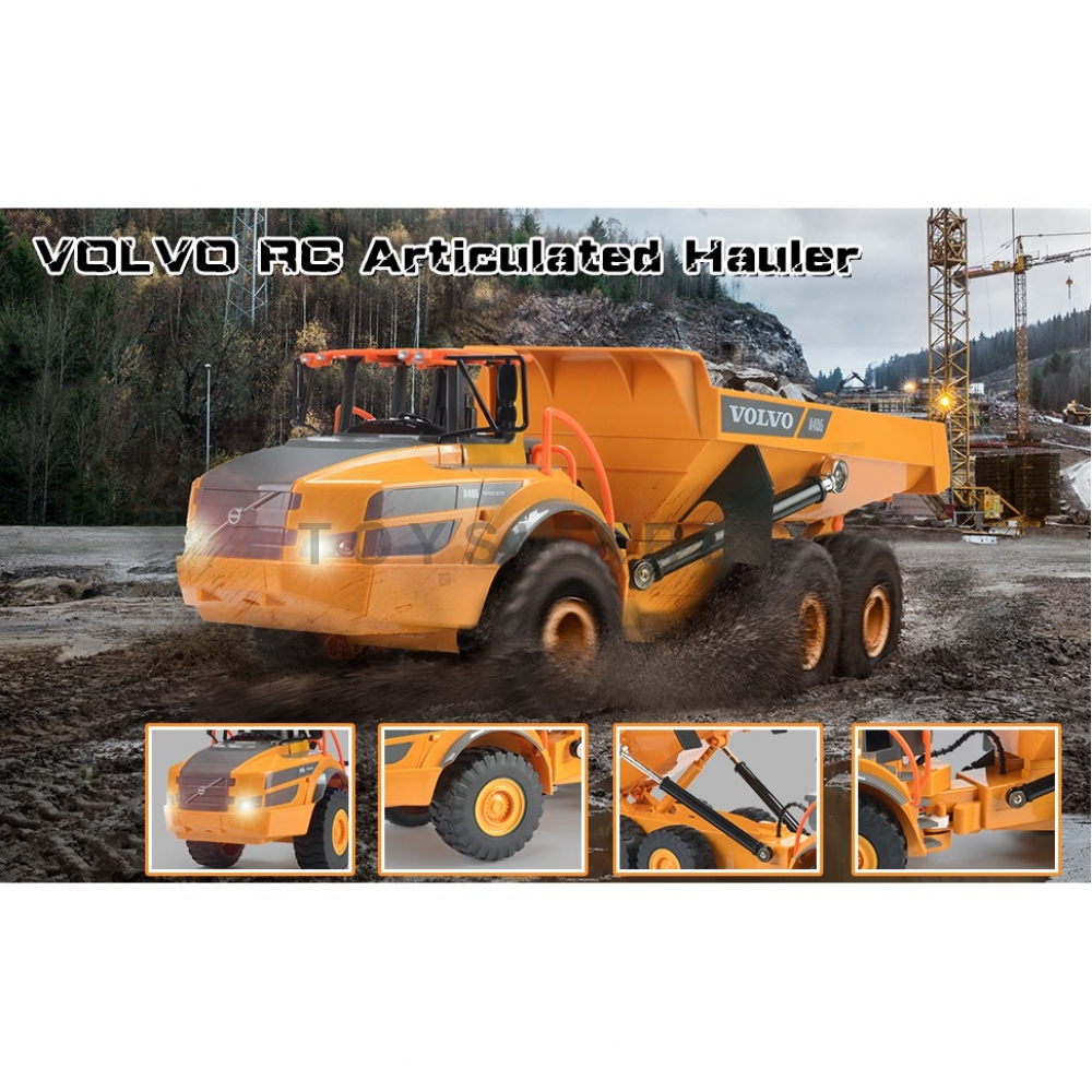 DOUBLE E581 003 DUMP TRUCK RC, 1/26 2.4GHZ REMOTE CONTROL VOLVO ARTICULATED HAULER VEHICLE