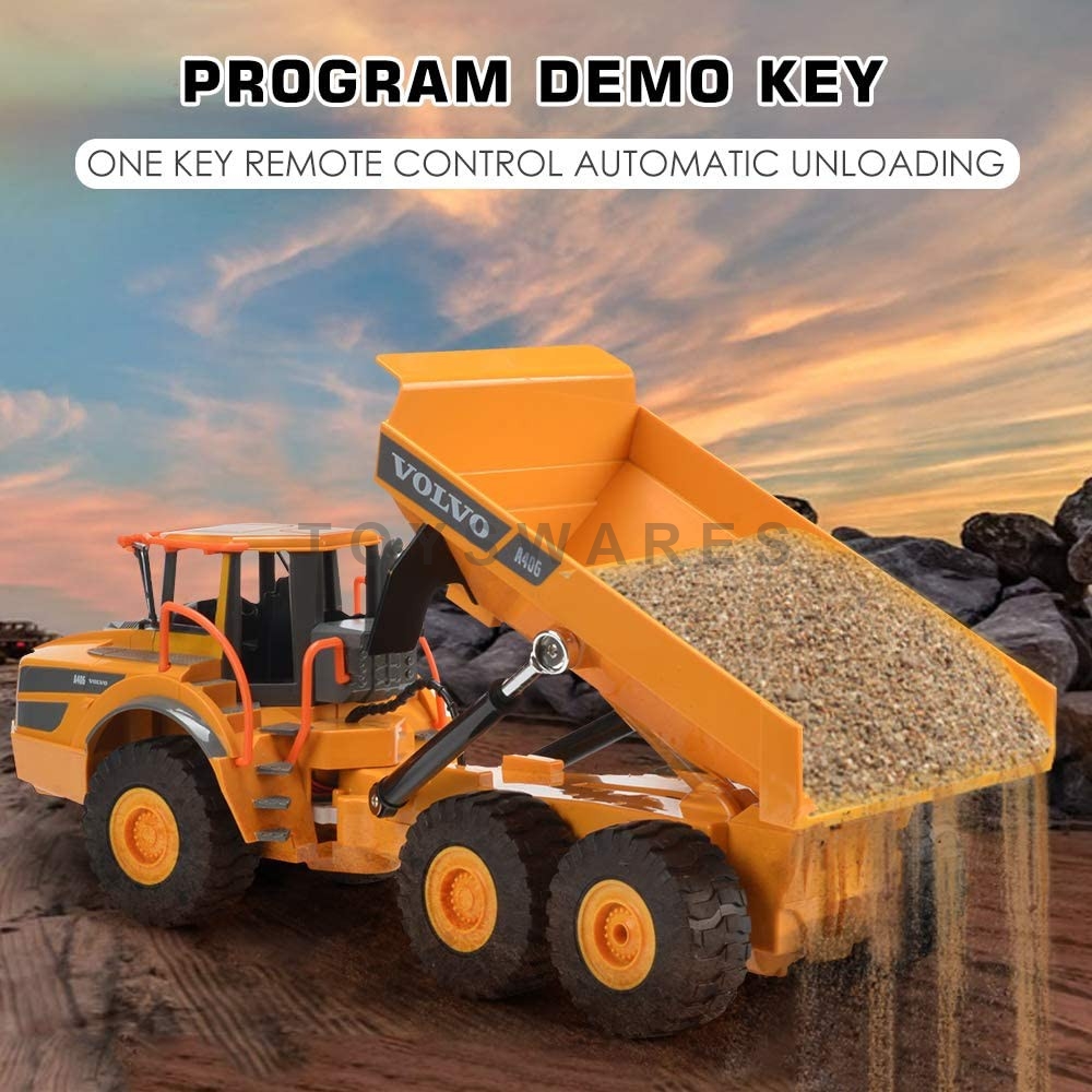 DOUBLE E581 003 DUMP TRUCK RC, 1/26 2.4GHZ REMOTE CONTROL VOLVO ARTICULATED HAULER VEHICLE