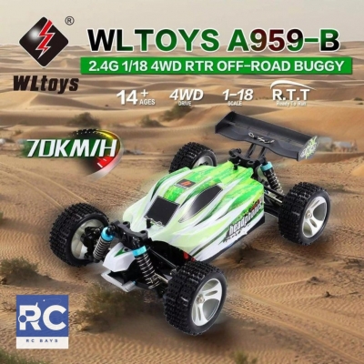 WLtoys Upgrade WLtoys A959-B 2.4G 1/18 4WD 70KM/H Electric Off-Road Buggy RTR RC Car UK 