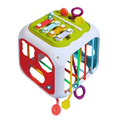 Baby 7 In 1 Shape Sorting Toy Box With Pull String Shape Sorter Xylophone Rattle Block Montessori Toys