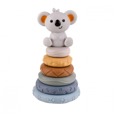 Soft Silicone Baby Teether Toys Koala Stacking Toys Sensory Toys