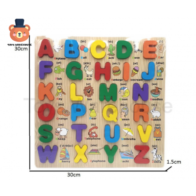 English Wooden Alphabet Puzzle Early Developmental Educational Toy
